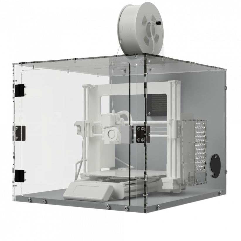 TLX Platinum Gray -  3D Drucker Gehäuse/Vitrine für Prusa i3 MK2/MK3/MK3s/MK3s+