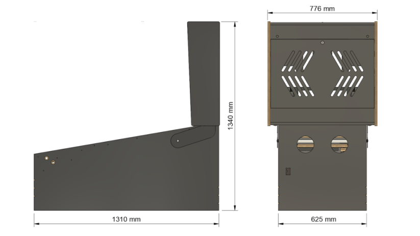 Widebody Virtual Pinball Cabinet (VPin) - Premium Flat-Pack Kit